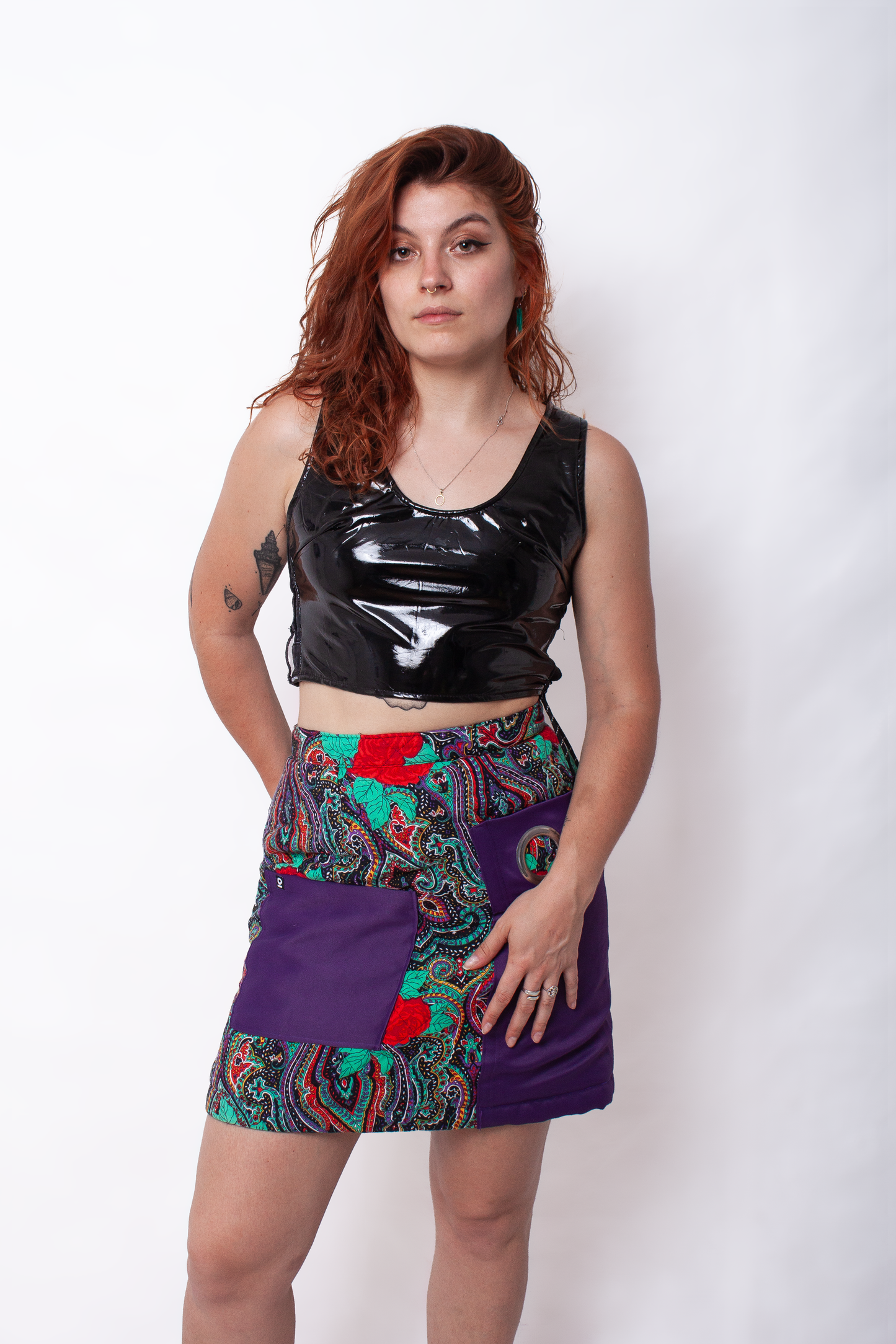 Black pvc crop top