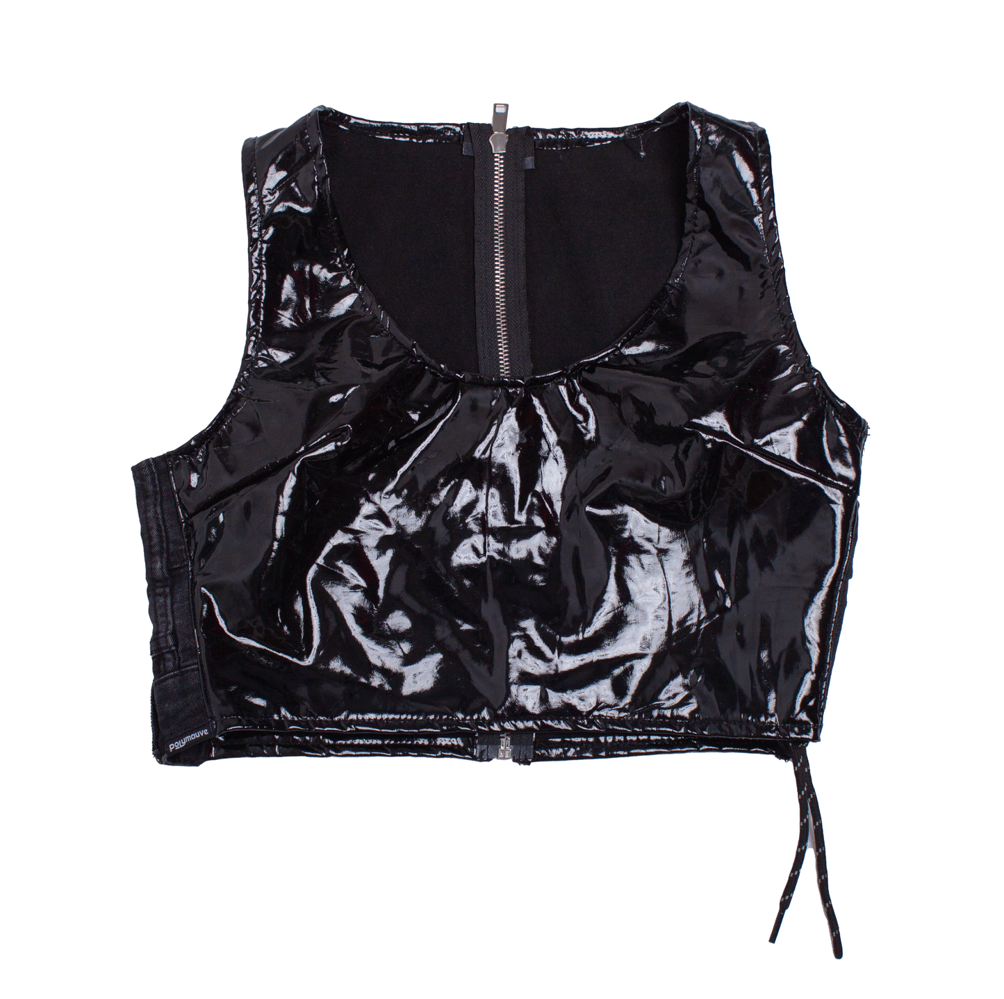Black pvc crop top