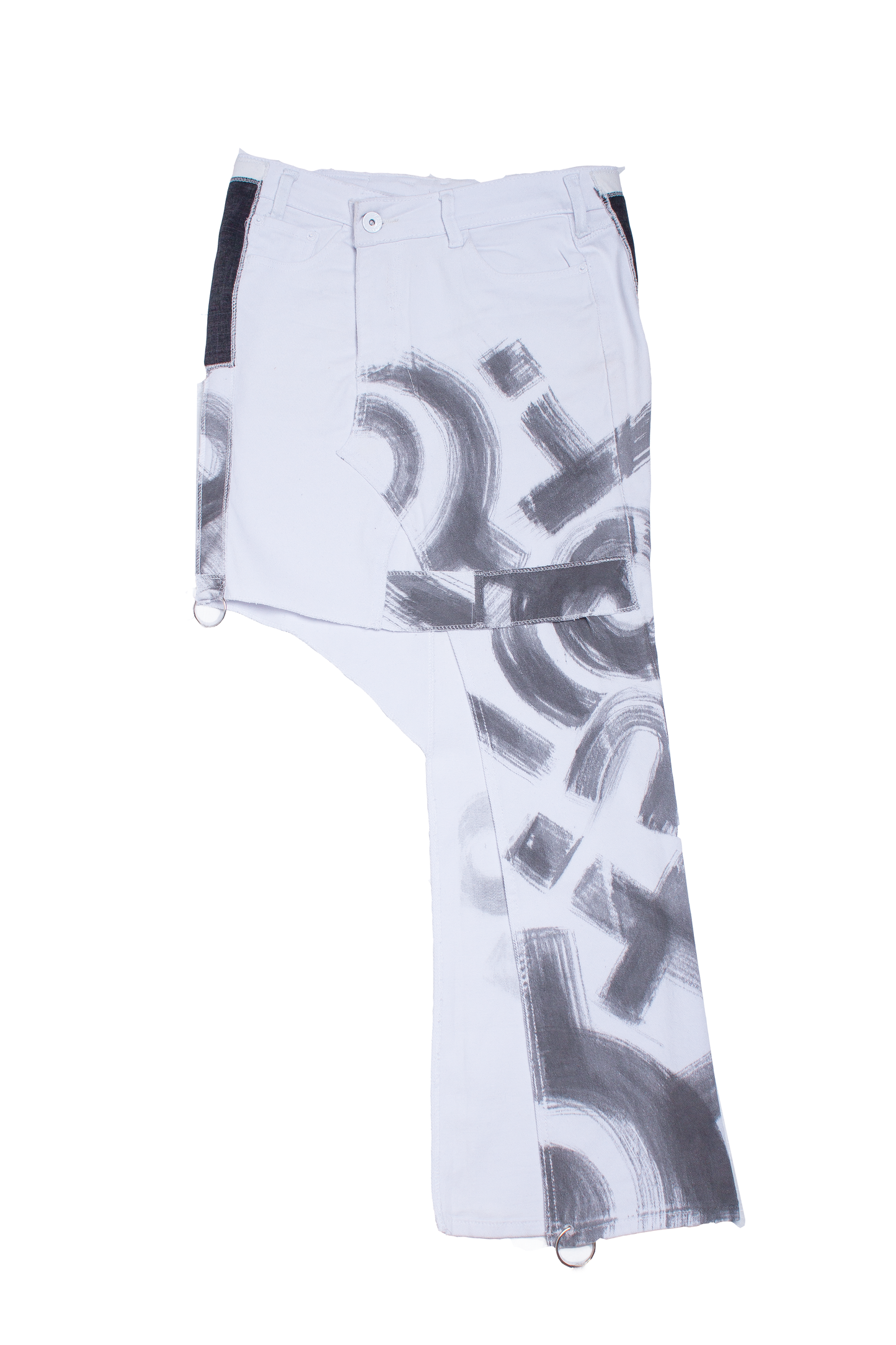 Long adjustable white script Skirt