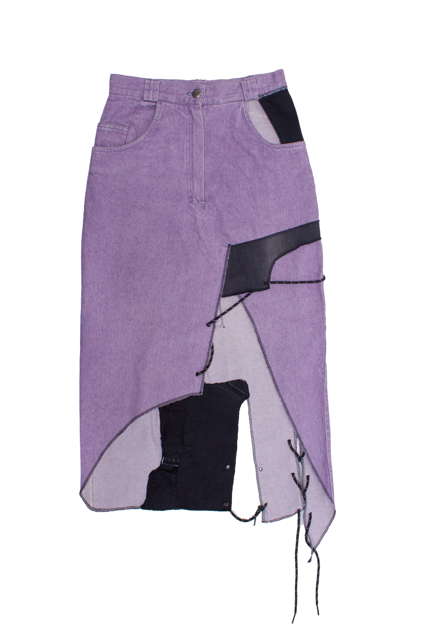 Purple denim split Skirt