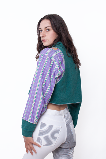 Green and purple striped Sweatshirt