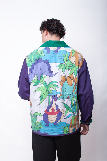 Purple and green windproof Dino Jacket