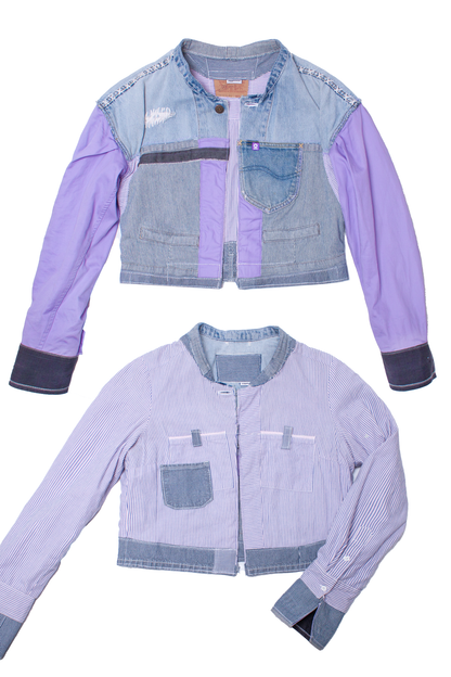 Revers mauve patchwork jacket