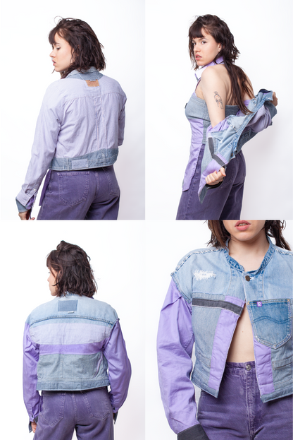 Revers mauve patchwork jacket