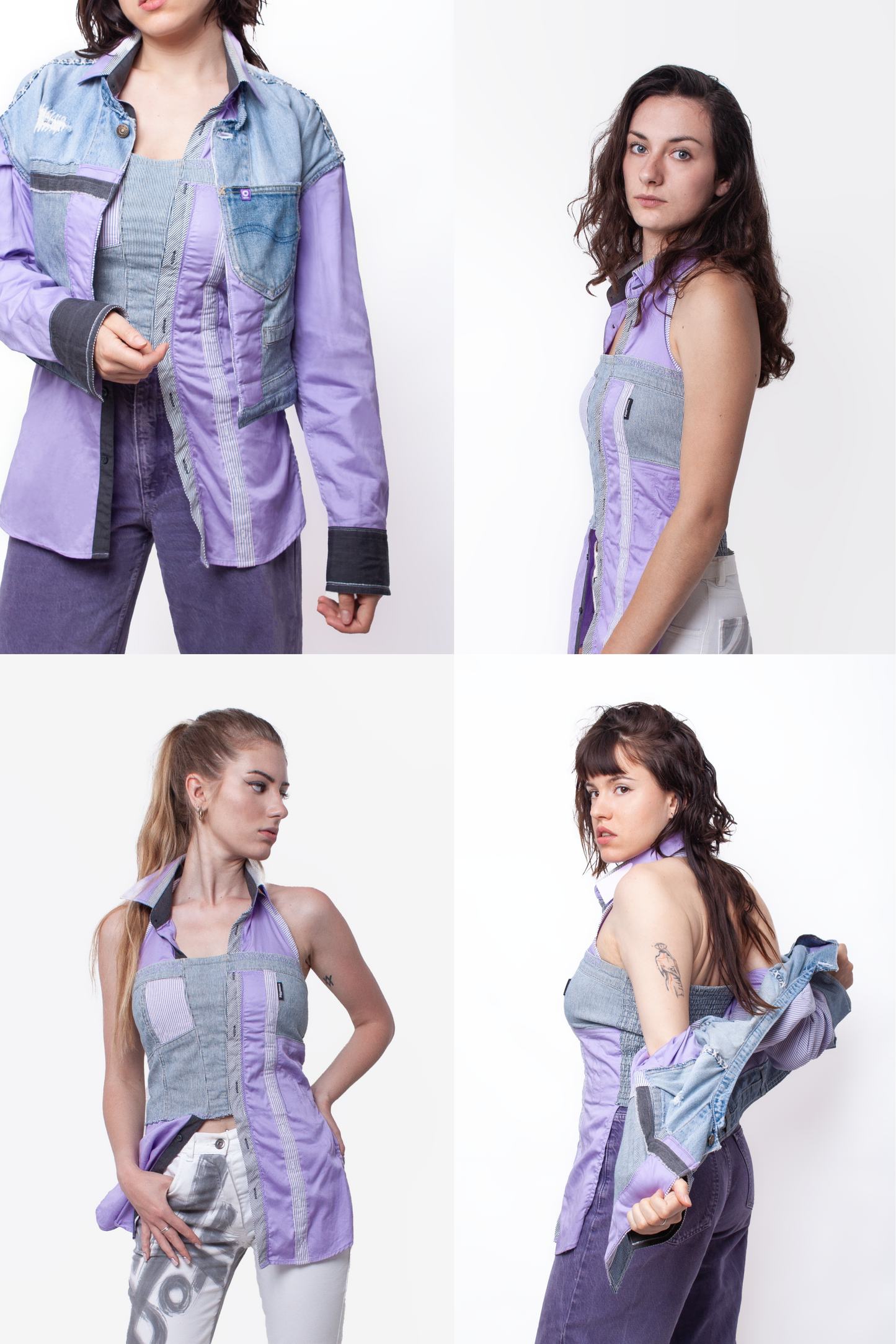 Purple denim corset