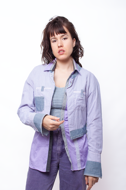 Revers mauve patchwork jacket