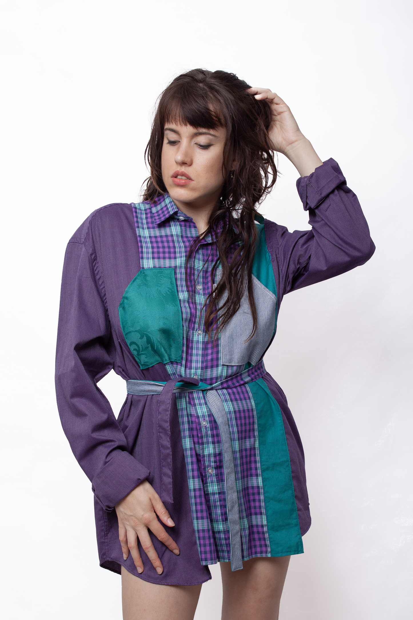 Green and purple tartan Shirt