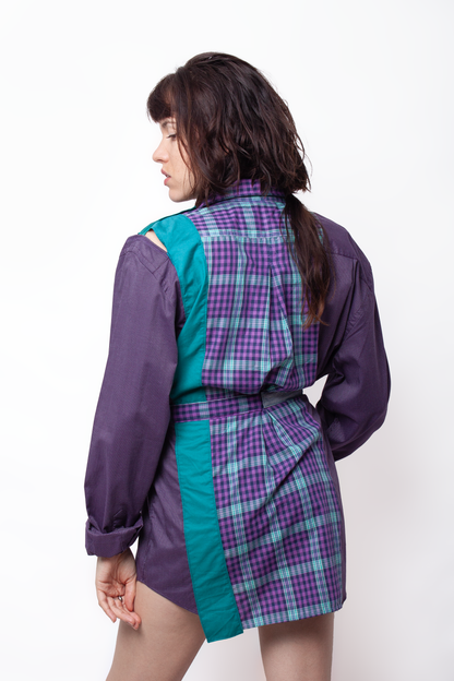 Green and purple tartan Shirt