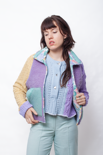 Pastel purple woolen sleevless vest