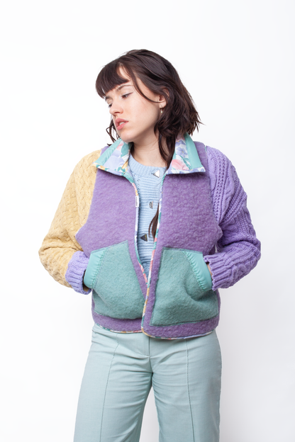 Pastel purple woolen sleevless vest