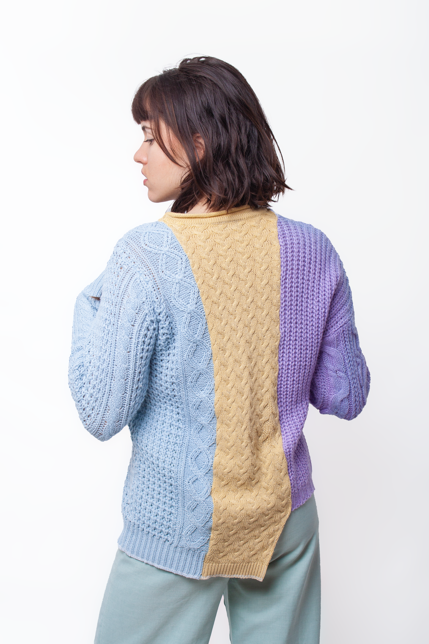 Tricolor pocket sweater