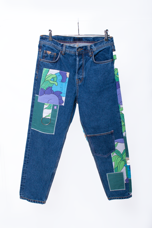 Dinausor patchwork jean pants