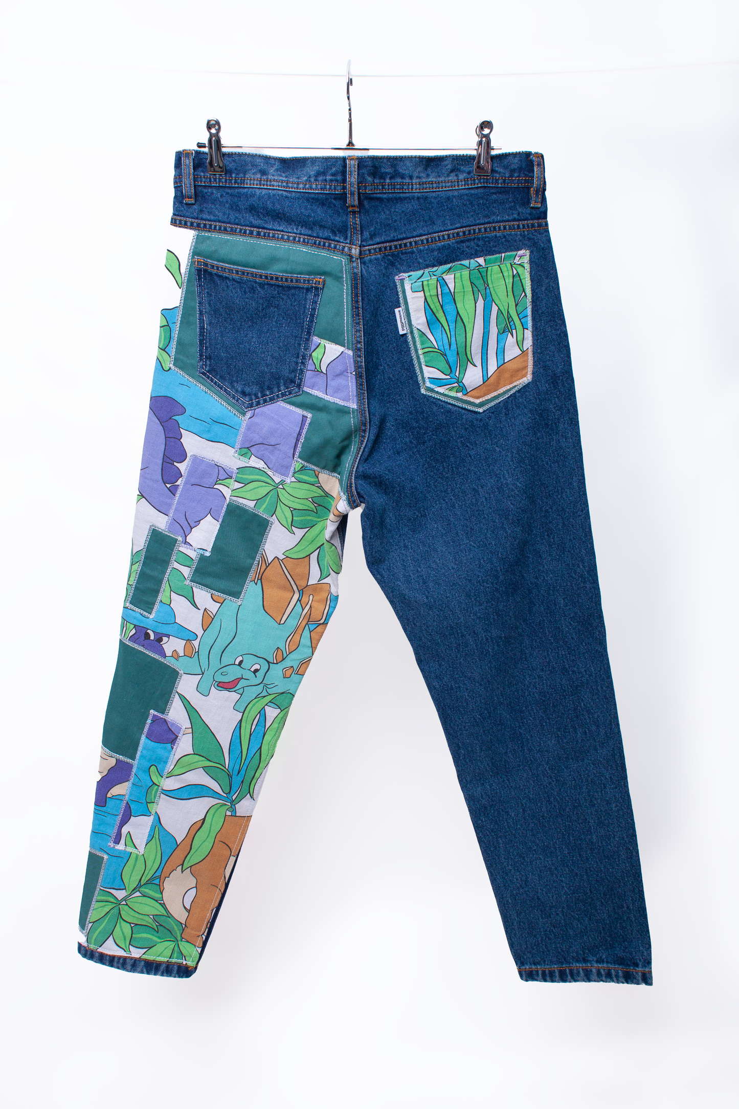 Dinausor patchwork jean pants