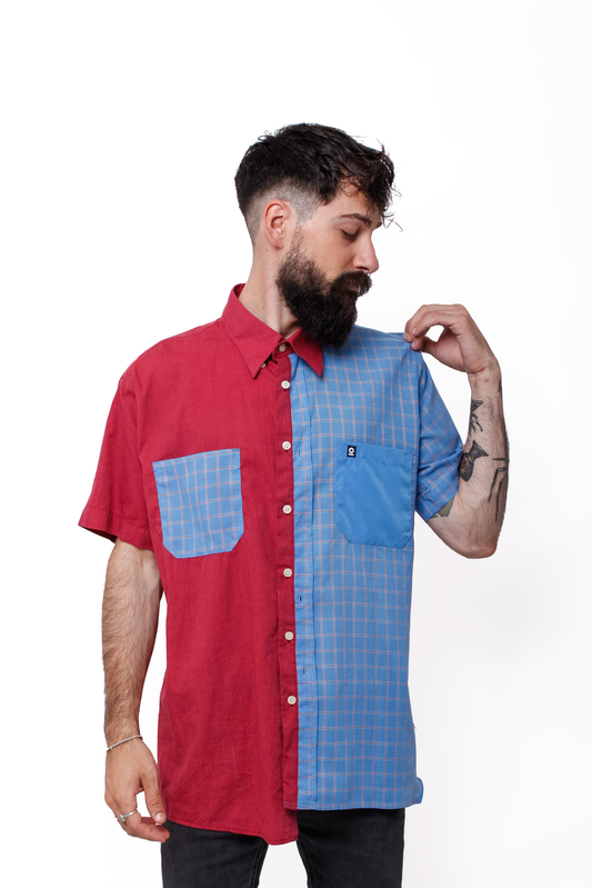 Red and blue sleeveless Shirt