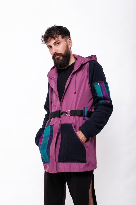 Black and purple tratan jacket