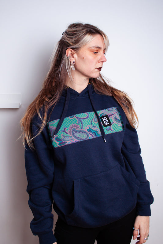 Sweat bleu marine paysage