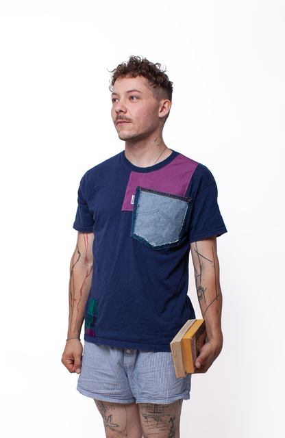 Blue denim pocket tee-shirt